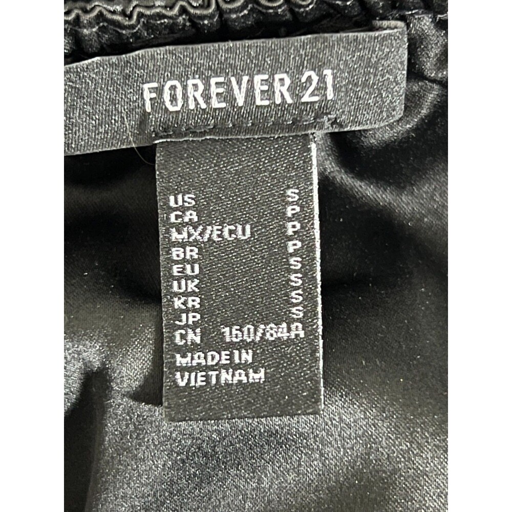 Forever 21 Tulle Mini Dress Black Strapless Tiered Ruffle Prom Whimsy Goth Small - Picture 7 of 9